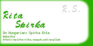 rita spirka business card